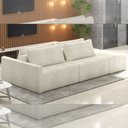Ver imagem 1 de Sofá Ilha Modulado Milos 252cm Puff Lateral Bouclê Bege G33 - Gran Belo