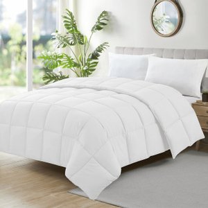 Edredom King Toque de Pluma Frio e Calor Super Macio - Branco