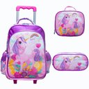 Ver imagem 1 de Kit Mochila de Rodinhas + Lancheira Térmica + Estojo Happy Pony Yins Rosa