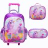 Kit Mochila de Rodinhas + Lancheira Térmica + Estojo Happy Pony Yins Rosa - 1