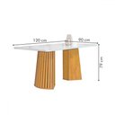 Ver imagem 3 de Mesa de Jantar 4 Lugares Stella com Vidro Ripado Cinamomo/off White/boucle Bege - Cel Móveis