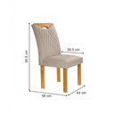 Ver imagem 4 de Mesa de Jantar 4 Lugares Stella com Vidro Ripado Cinamomo/off White/boucle Bege - Cel Móveis