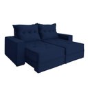 Ver imagem 1 de Sofá Retrátil Reclinável 2 Lugares Viena Evidence Suede Azul Marinho