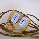 Ver imagem 1 de Extensão Madeira Régua Elétrica 2 Tomadas Branca Cor do Cabo:preto e Dourado