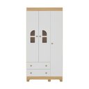 Ver imagem 7 de Guarda-roupa Infantil 92cm com Vidro 3 Portas e 2 Gavetas Nina Multimóveis Mp4503 Madeirado/branco