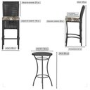 Ver imagem 2 de Mesa Bistrô e 4 Banquetas Roma Preta Corda Náutica Estofado 6 Trama Original