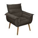 Ver imagem 3 de Poltrona Decorativa Cuba Suede Marrom - MV Estofados Shop