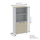 Ver imagem 3 de Armário Misto para Escritório com Nicho e Portas com Chave 159,6cm P25 Branco/Cinza/Noce Marromle