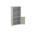 Ver imagem 4 de Armário Misto para Escritório com Nicho e Portas com Chave 159,6cm P25 Branco/Cinza/Noce Marromle