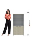 Ver imagem 6 de Armário Misto para Escritório com Nicho e Portas com Chave 159,6cm P25 Branco/Cinza/Noce Marromle