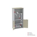 Ver imagem 7 de Armário Misto para Escritório com Nicho e Portas com Chave 159,6cm P25 Branco/Cinza/Noce Marromle