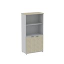 Ver imagem 1 de Armário Misto para Escritório com Nicho e Portas com Chave 159,6cm P25 Branco/Cinza/Noce Marromle