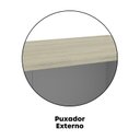 Ver imagem 5 de Armário Misto para Escritório com Nicho e Portas com Chave 159,6cm P25 Branco/Cinza/Noce Marromle