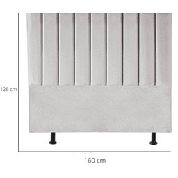 Cabeceira Estofada Cama Queen 160 Cm Luísa Suede e Frame Cor:cinza Claro - 3