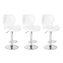 Ver imagem 1 de Conjunto 03 Banquetas Slim Couro Pu Regulagem de Altura - Branca Branco