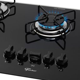 Cooktop a Gás Fischer Fit Line com 5 Bocas Preto Bivolt 36360[102676] - 2