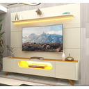 Ver imagem 1 de Conjunto Painel Royal 220 + Rack Nobre 210 100% MDF Off White Naturale