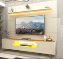 Ver imagem 1 de Conjunto Painel Royal 220 + Rack Nobre 210 100% MDF Off White Naturale