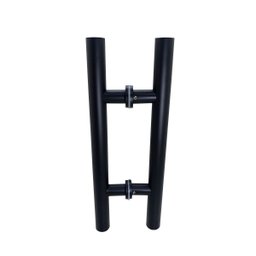 Puxador 40 Cm Inox Porta Vidro Pivotante H Tubular Preto - 4