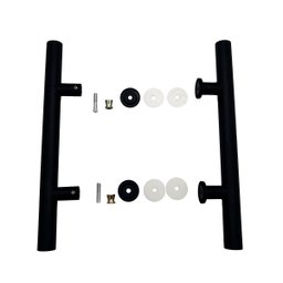Puxador 40 Cm Inox Porta Vidro Pivotante H Tubular Preto - 3