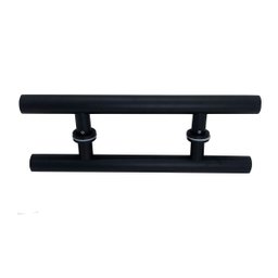 Puxador 40 Cm Inox Porta Vidro Pivotante H Tubular Preto - 6