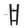 Puxador 40 Cm Inox Porta Vidro Pivotante H Tubular Preto - 8