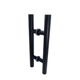 Puxador 40 Cm Inox Porta Vidro Pivotante H Tubular Preto - 1