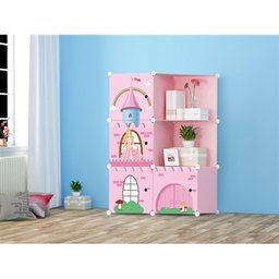 Guarda Roupa Infantil Modular 6 Nichos Rosa Princesa - 2