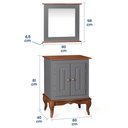 Ver imagem 6 de Gabinete para Banheiro 2 Portas com Espelheira Dália 3057 - Cinza/imbuia Glazer