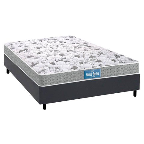 Cama Box Casal: Colchão Anatômico Probel D45/EP Guarda Costas Próextreme Double Face + Base CRC Sued