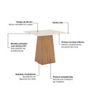 Ver imagem 6 de Conjunto Sala de Jantar Mesa Tampo 90cm com 4 Cadeiras Dora Marrom/Nature/Off White/Linho