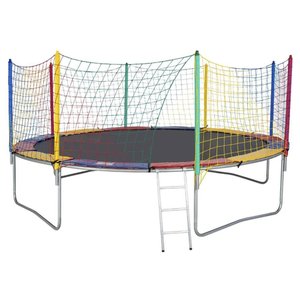 Cama Elástica 4,27m 4 Pés Chicoplay Lona Preta Nacional com Emenda