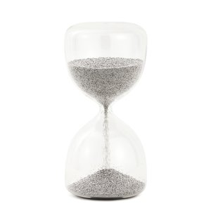 Ampulheta Decorativa em Vidro Areia Prata 15cm 18314 Mart