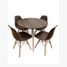 Conjunto Sala de Jantar Mesa Eames Dsw Redonda 70cm com 4 Cadeiras Eames Dsw - 1