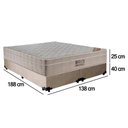 Ver mais imagens de Cama Box Casal Suede Bipartido + Colchão Ortobom Airtech Molas Ensacadas 65x138x188 Bege