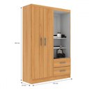 Ver imagem 4 de Guarda-roupa Solteiro Capelinha 2 Portas 2 Gavetas com Espelho Cinamomo - Evidência Móveis