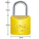 Ver imagem 2 de Cadeado Pequeno 20mm Haste Curta Latão Maciço Amarelo com Chave | Papaiz | Kit 06 Un