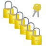 Cadeado Pequeno 20mm Haste Curta Latão Maciço Amarelo com Chave | Papaiz | Kit 06 Un - 1