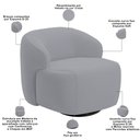 Ver imagem 5 de Sofá 4 Lugares Curvo Orgânico com 02 Poltronas para Sala Living 280cm Barolo L06 Veludo Cinza - Lyam