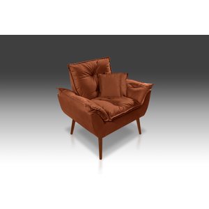 Poltrona Opala+ 2 Almofadas Suede Terracota -Modena Decor