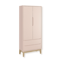 Ver imagem 3 de Quarto de Bebê Guarda Roupa Classic + Cômoda 3 Gavetas Madeira Natural Rosa Fosco