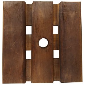 Suporte de Madeira Tratada para Vasos Quadrado 20 Cm 4 Rodízios Silicone