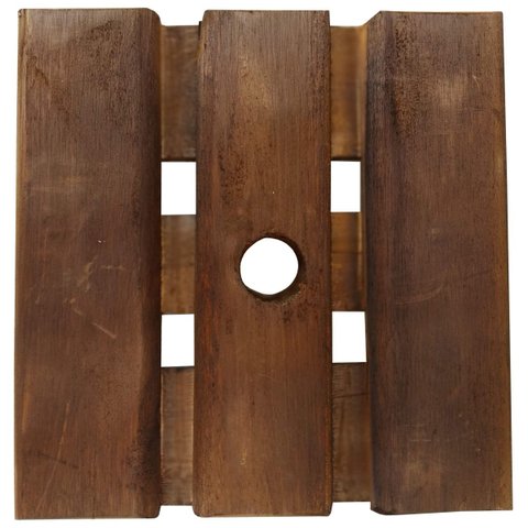 Suporte de Madeira Tratada para Vasos Quadrado 20 Cm 4 Rodízios Silicone