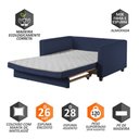 Ver imagem 5 de Sofá Cama Casal Marcelle 2 Lugares 150cm Linho Pé de Madeira - Talento Móveis