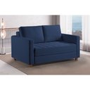 Ver imagem 1 de Sofá Cama Casal Marcelle 2 Lugares 150cm Linho Pé de Madeira - Talento Móveis