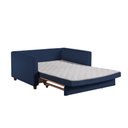 Ver imagem 3 de Sofá Cama Casal Marcelle 2 Lugares 150cm Linho Pé de Madeira - Talento Móveis