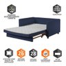 Sofá Cama Casal Marcelle 2 Lugares 150cm Linho Pé de Madeira - Talento Móveis - 5