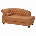 Ver imagem 1 de Chaise 160cm Esquerdo Pomme Courino Caramelo - Sallar Home
