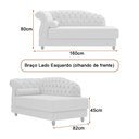 Ver imagem 4 de Chaise 160cm Esquerdo Pomme Courino Caramelo - Sallar Home