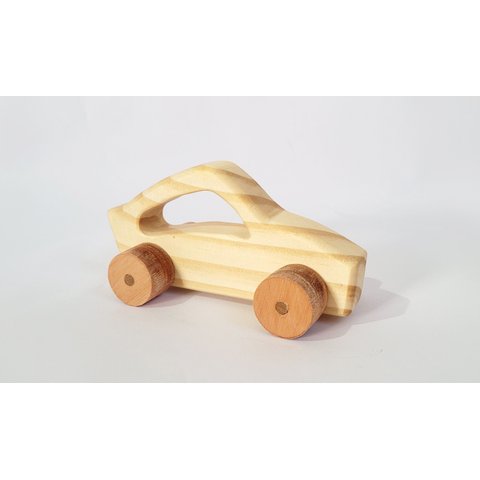Carrinho de Madeira Maciça 1. Brinquedo Artesanal e Decoração.